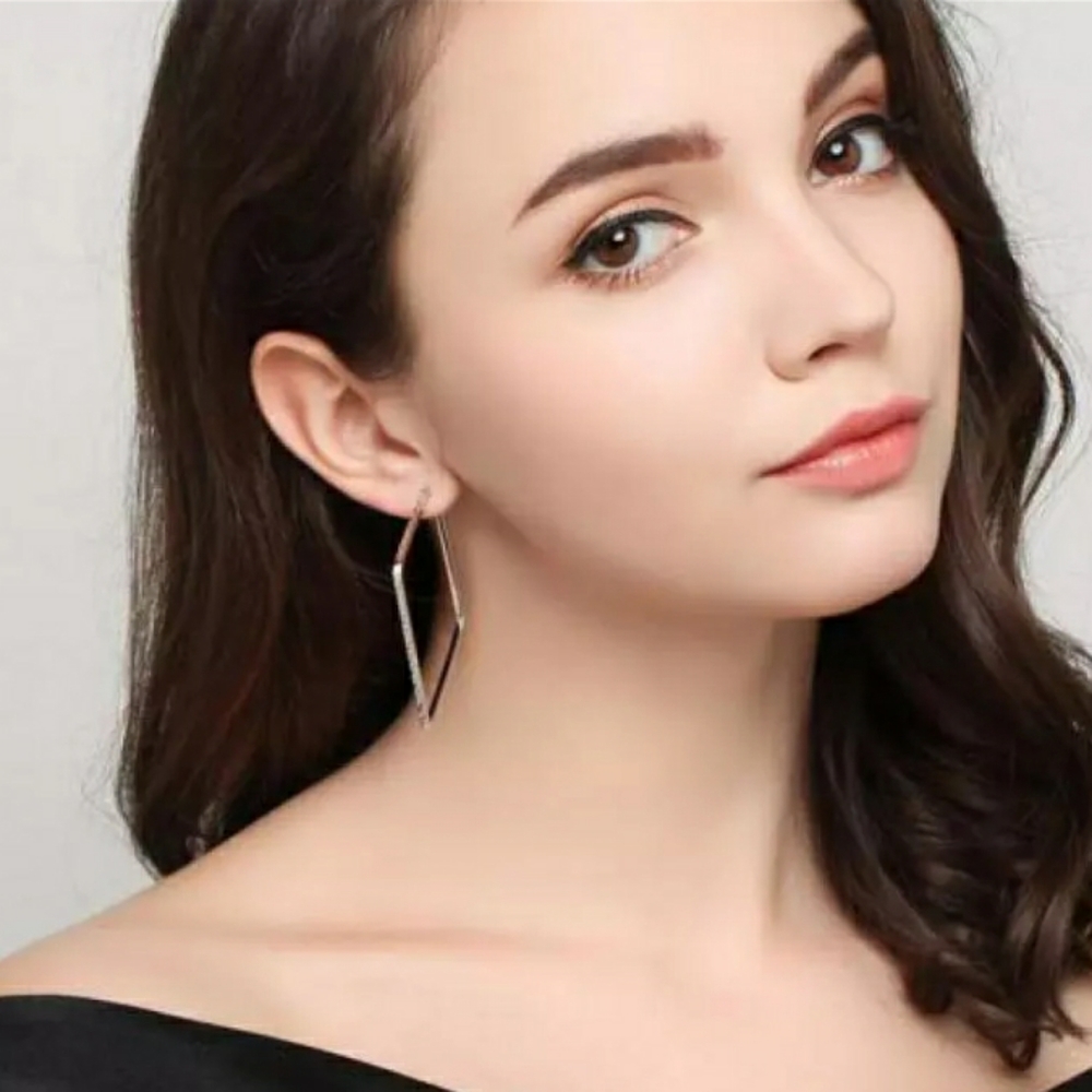 Beautiful large square earrings